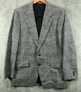 Mens 40 Vintage Black Tweed Blazer Sport Coat Jacket Kuppenheimer Union USA - Picture 1 of 11
