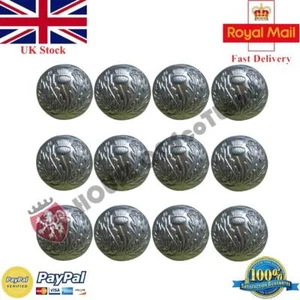 British Army Tunic Buttons Thistle Emblem Chrome Military Coat Button 19mm 25mm - Picture 1 of 5