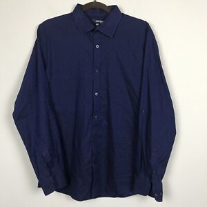 MURANO Casual Long Sleeve Roll Tab Cuff SHIRT Men's Blue Stripe Size 2XT NWT $89