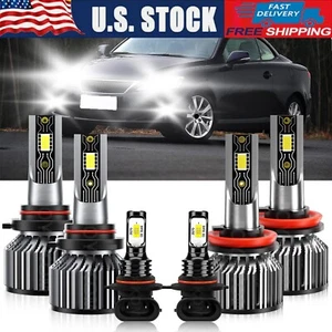 For Lexus IS350 2006-2010 Combo LED Headlight High Low Beam Fog Light Bulbs Kit - Picture 1 of 12