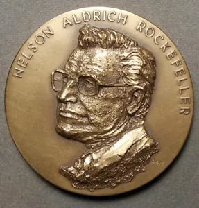 Nelson A. Rockefeller Official Vice Presidential Inaugural Medal, 1974, bronze, - Picture 1 of 2