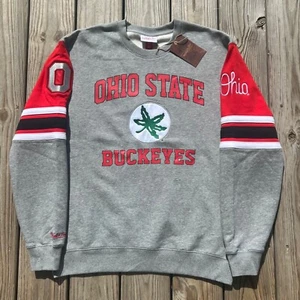Mens Mitchell & Ness Ohio State Buckeyes All Over Print Pullover Sweatshirt $110 - Picture 1 of 9