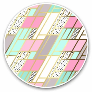 2 x Vinyl Stickers 30cm - Art Deco Mint Pink Design Cool Gift #14691 - Picture 1 of 9