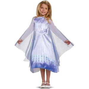 Disguise Elsa Classic Dress Cape Size M (7-8) Disney Frozen Snow Queen Costume - Picture 1 of 3