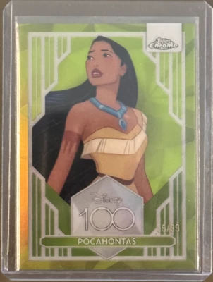 2023 Topps Chrome Disney 100 Pocahontas Green /99 - Image 1 of 2