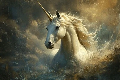 Unicorn Canvas Picture Print Wall Art - Image 1 of 3