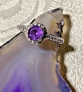 Ring Sterlingsilber 0,925 Amethyst & Zirkonia Gr. 6 - Bild 1 von 7