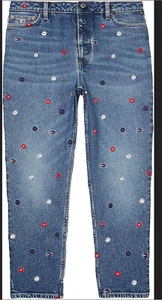 Tommy Hilfiger Women's Tommy Embroidery Mom Fit Jean With Magnetic Fly - Picture 1 of 4