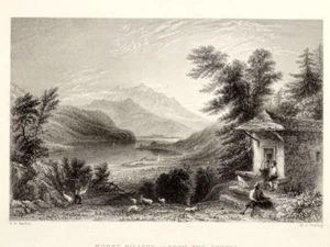 VEDUTA DEL PILATUS DI BRUNIG acciaio originale Da Barlett a Starling - Foto 1 di 4