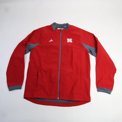 Nebraska Cornhuskers adidas Jacket Men's Red/Light Gray Used Cover