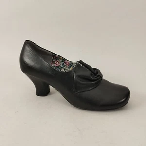 Hotter Donna Schuhe Damen 6,5 schwarz Leder Slipper Court Smart Comfort 50er 40er - Bild 1 von 13