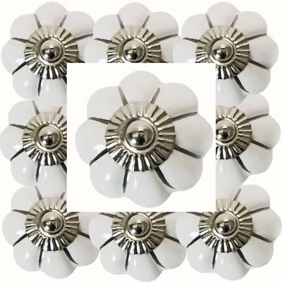 Möbelknöpfe Set-6-8-10 STK Möbelgriffe Weiß Keramik Möbelknopf Porzellan 196 - Bild 1 von 4