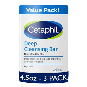 Bar Soap, Deep Cleansing Face and Body Bar, Pack of 3, for Dry to Normal, Sensit - Picture 1 of 12