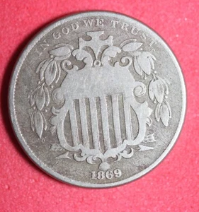 Estate Find 1869 - Shield Nickel!! #K39472 - Picture 1 of 2