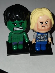 THOR AND HULK BIG HEAD BUILD BLOCK MINIFIGURES - Picture 1 of 2