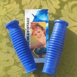 FRENCH 1960s BICYCLE / BIKE BLUE HANDLEBAR GRIPS~NON-SLIP~MADE IN FRANCE~ UNUSED - Picture 1 of 8