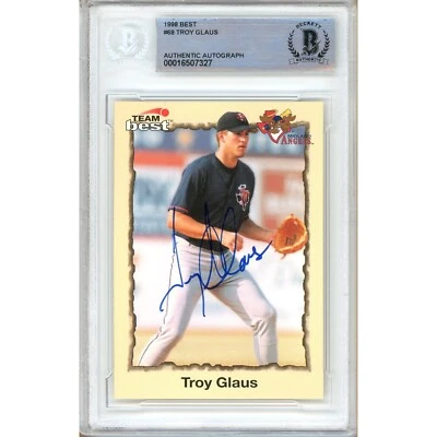 Troy Glaus Signed 1998 Team Best #68 Beckett BAS Slabbed Anaheim Angels MLB Auto - Image 1 of 4