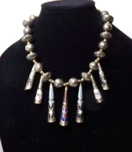 SILVER TONE VINTAGE NECKLACE 18" j88cr Ck53 - Picture 1 of 5