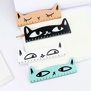 Childrens Rulers Cute Cat Ruler Stationery for Children Novelty Rulers 4 Colours - Picture 1 of 9