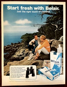 1972 BELAIR Cigarettes Vintage Print Ad Bushnell Binoculars Free Gift Cliff - Picture 1 of 1