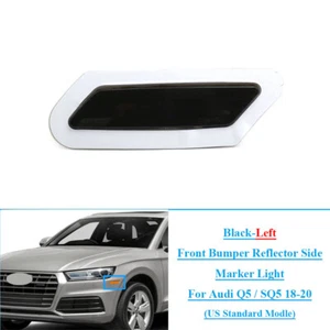 For Audi Q5 / SQ5 18-20 Smoke Front Bumper Side Marker Lights Left Side Black - Foto 1 di 8