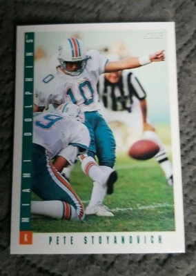1993 Score Football #15 Pete Stoyanovich - Miami Dolphins  - Image 1 of 2