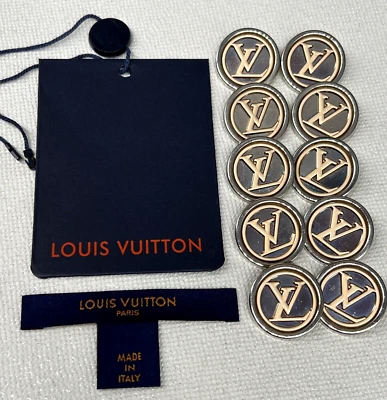 SET Ø0,83 inch 21 mm SET 10 LOUIS VUITTON LV Logo Button Buttons CLOTHING LABEL - Image 1 of 4