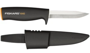 FISKARS Messer 22,5 cm für Garten & Outdoor mit Köcher, Schwarz/Orange - Bild 1 von 7