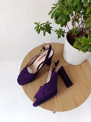 普拉达巴哈特凉鞋紫色红色标签 — 第 1/4 张图片