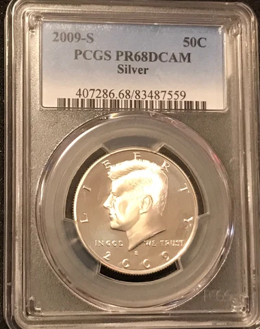 2009-S Silver Kennedy Half Dollar Proof Graded PCGSPR68DCAM Cover