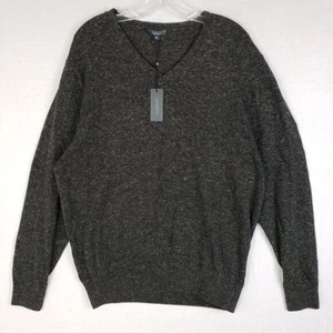 Nuevo con etiquetas Suéter Cruzado Turtleson Pullover Lana Merino Mezcla de Lino Cuello en V Talla XL - Imagen 1 de 10