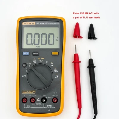 Fluke 15B/17B MAX Digital Multimeter Audible/Visual Alarm CATIII 600V AC/DC - Image 1 of 4