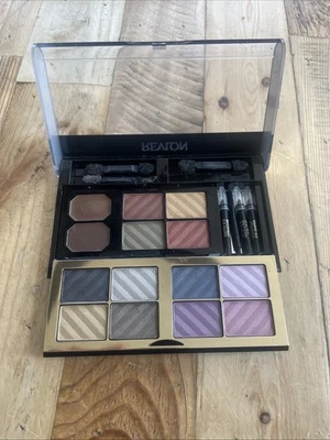 Vtg Revlon Vision of Glamour Eye Shadow 12 Overtime Shadows Browns Liner Palette - Image 1 of 4