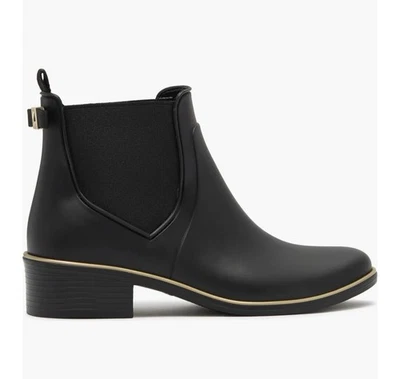 Kate Spade New York Mujer US 10 Solsticio Negro Pull-On Tobillo Botas de Lluvia NUEVAS Foto 1 de 4