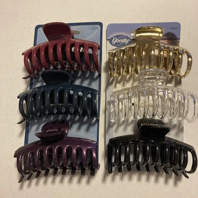 Goody Moda Pinzas para el Cabello 3 Pinzas para Garras de Plástico Nuevas 99/00 (2 Juegos Diferentes-6 en Total) Y3 Foto 1 de 4