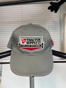 Tractor Supply Co TSC Hat Cap Gray Red Embroidered Logo Strapback For Life Out H - Picture 1 of 4