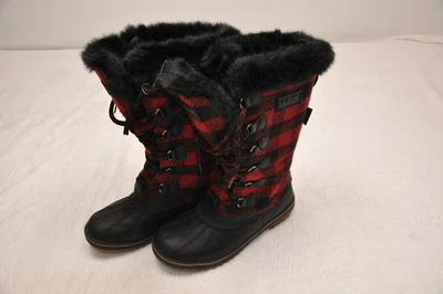 LL Bean Botas Mujer Talla 6 Impermeables Invierno Nieve Piel Forradas Cálidas Cuadros Foto 1 de 4