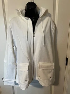 RALPH LAUREN WEISSE JACKE MIT DURCHGEHENDEM REISSVERSCHLUSS M SWEATSHIRT HOODIE BERMUDA NEU MIT ETIKETT $ 99 NEU - Bild 1 von 5