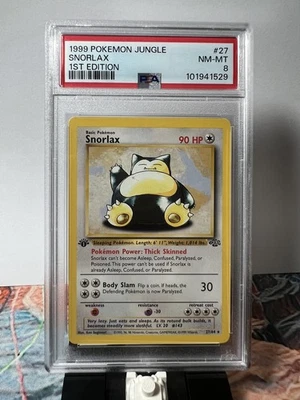 Pokémon TCG Jungle 1st Edition Snorlax #27/64 Rare PSA 8 NM-MT - Image 1 of 3