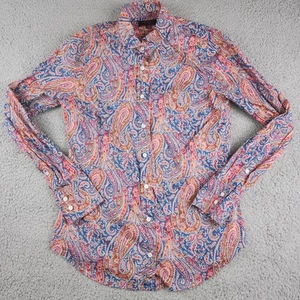 J Crew Liberty Shirt Womens 4 Pink Paisley Top Perfect Career Business Blouse - Picture 1 of 8