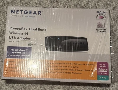 Netgear WNDA3100 RangeMax Dual Band Wireless N USB Adapter Brand New Sealed - Image 1 of 2