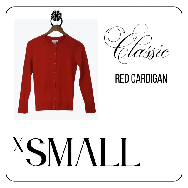 Merona Cardigan Sweater Womens XS Red Button Front Crewneck Stretch Long Sleeve - Image 1 of 4