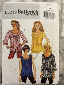Misses Pullover Tunic Sz 8-14 Butterick B5219 Stretch Knit Sewing Pattern Uncut - Picture 1 of 2