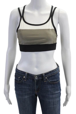 Sujetador deportivo ALALA para mujer color bloque detalle doble correa negro talla M Foto 1 de 4