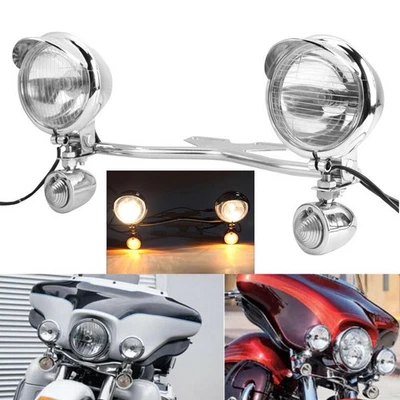 Turn Signal Spot Fog Passing Lights Bar For Honda VTX1300C VTX1800C VTX 1800 N - Image 1 of 4