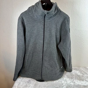 Chaqueta polar Calvin Klein Performance para mujer XL gris negra cremallera completa cuello falso - Imagen 1 de 11