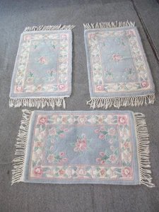 2' x 3' Rectangular Chinese Rug Peking Authentic 100% Wool Oriental Rug Set of 3 - Picture 1 of 6