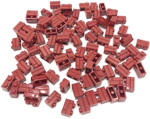 Lego 100 Nuevos Ladrillos Rojo Oscuro Modificados 1 x 2 con Piezas de Perfil de Albañilería - Imagen 1 de 1