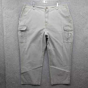 LL Bean Comfort Waist Cargo Pants Womens 44x30 Beige - Picture 1 of 9