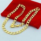 Men's 24K Yellow Gold Plated 8MM Cuban Link Chain Necklace 20/22/24/26/28/30inch